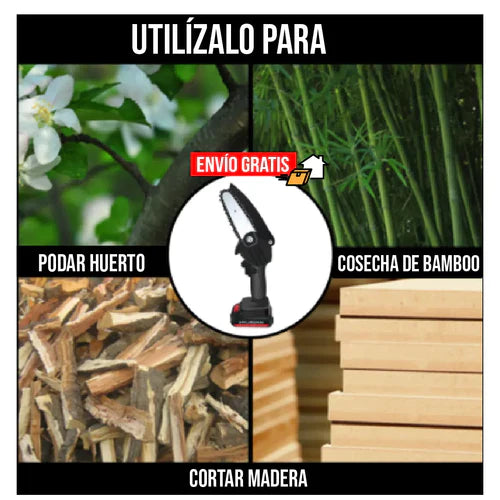 Motosierra portátil recargable de 6 pulgadas Ahorra 50% +BATERÍAS🔥🔥+Envio Gratis.