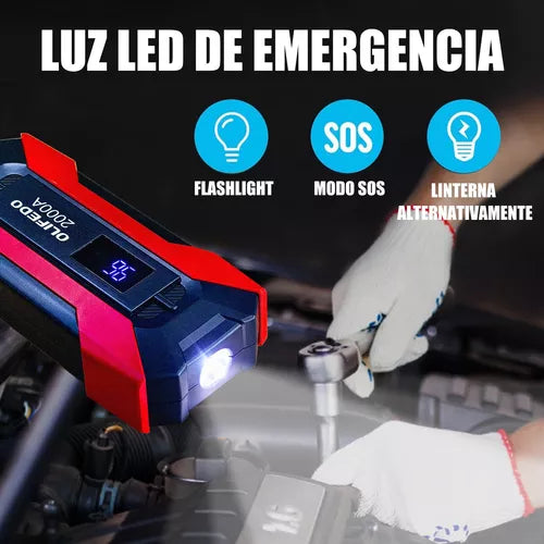 Partidor Bateria Auto Moto Recargable Usb Multifuncional 12V
