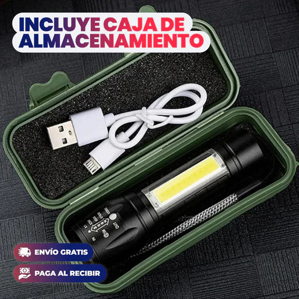 MINI LINTERNA TÁCTICA RECARGABLE CON ESTUCHE 2 x 21.990 OFERTAAA