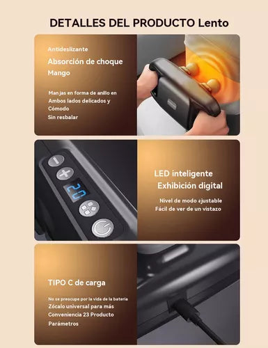 Masajeador Muscular Portátil con 4 Cabezales