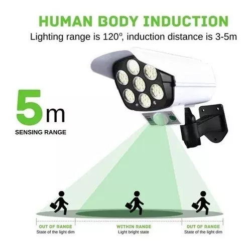 Foco Led Solar Tipo Camara+sensor De Movimiento