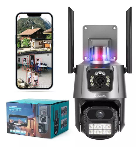 Cámara de seguridad Avanzada con alarma y doble lente full HD - Máxima resolución